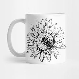 Sunflower and Bee | Minimalist Artwork Mug